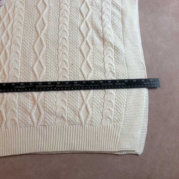 J. Crew Factory Cable-Knit Poncho Sweater • One Size • NWT • BW669 • White - Picture 5 of 8